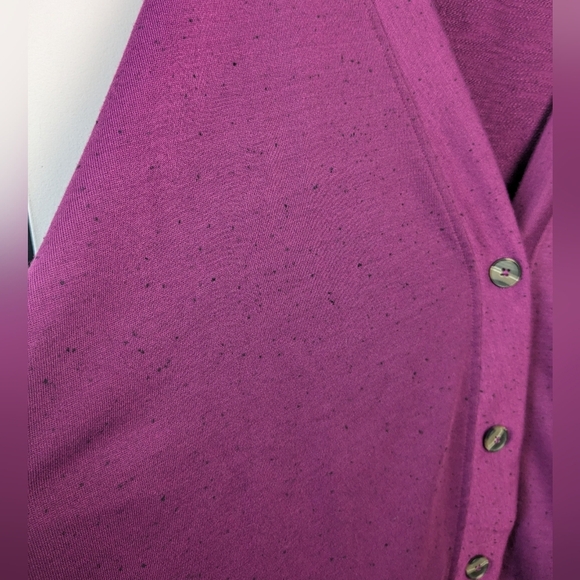 PENNINGTONS Plus Size Cardigan Size 2X Purple With Black Dots - Picture 3 of 9